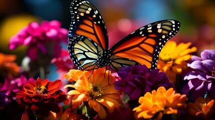 Fototapeta premium Close up shot of nice butterfly on flowers