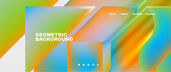 Abstract geometric shapes web design page. Vector Illustration For Wallpaper, Banner, Background, Card, Book Illustration, landing page