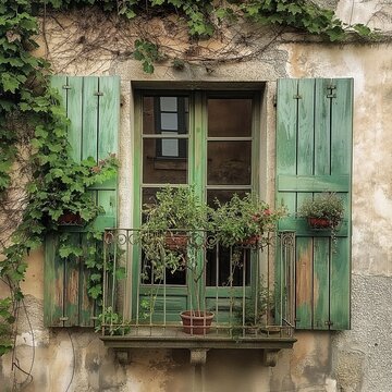 Una preciosa ventana de una casa antigua en europa