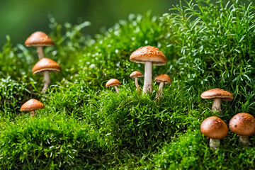 Mushrooms Amidst Lush Greenery