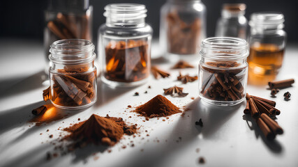 AI image generate the spice known as 'Tiga Sekawan' means the spice of Malay cuisine which includes three spices namely cinnamon bark, cloves and cardamom - Powered by Adobe