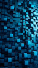 Blue Cubes in Abstract Formation