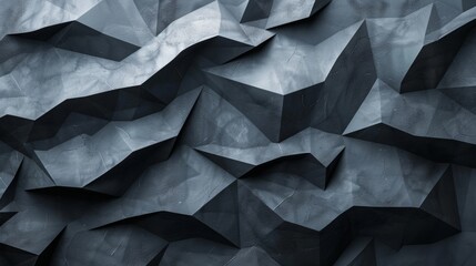 Fototapeta premium 3D rendering of a futuristic polygonal surface with a metallic texture.