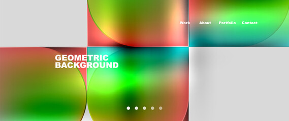 Geometric abstract glassmorphism with circles and squares. Vector Illustration For Wallpaper, Banner, Background, Card, Book Illustration, landing page