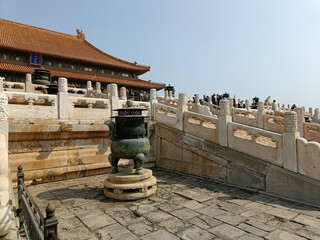 China, Beijing, Zijincheng- Purple Forbidden City, Jinluandian - Hall of Golden Throne, Taihe Dian...