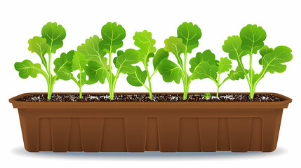 Young cucumber plant with leaves and flowers and buds are growing in greenhouse, power system with control,vector image