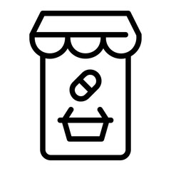 online pharmacy line icon
