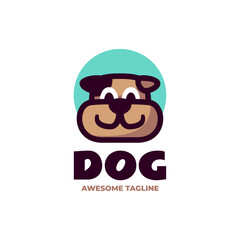Fototapeta premium Vector Logo Illustration Dog Simple Mascot Style.