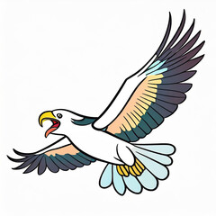 Obraz premium Colorful eagle yawning, eyes closed