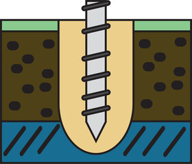 Boreholes Vector Flat Design Illustration