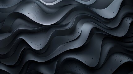 Obraz premium Black and gray waves of fabric.