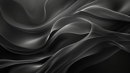 Obraz premium Black and white abstract image. Looks like dark silk or smooth liquid.