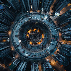 Obraz premium View of the building from a drone beauty from heights