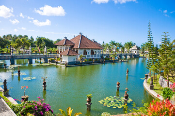 Water Palace Taman Ujung in Bali Island, Indonesia.