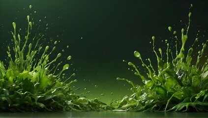 Greenery product background, vibrant, Colorful gradient splash, hd, 4k, high-quality, highly...