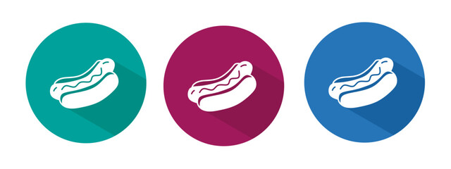 Icon for hot dog vector illustration in flat.