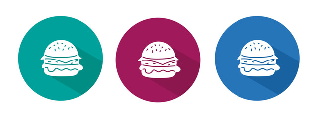 Icon for burger vector illustration in flat.