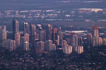 High rise buildings  from above. Aerial drone photography  Brentwood mall Vancouver. British...