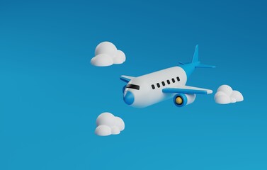 Airplane, Iconic Symbol of Aviation. 3D Render