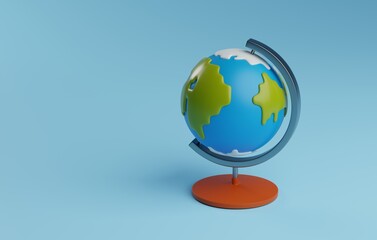 Travel Globe Icon for Adventure Explorations. 3D Render