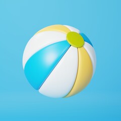 Colorful Beach Ball for Summer Recreation. 3D Render