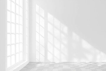 Authentic shadow overlay effect of a window frame, isolated as a PNG file with transparency. Mimic the appearance of window shadows and natural lighting patterns for a realistic interior design mockup