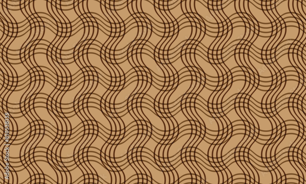 Poster abstract simple brown cross wave line pattern.