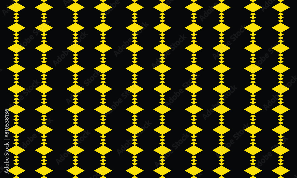 Poster abstract simple black wave line pattern on yellow.
