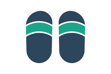 slippers icon. icon related to textile. solid icon style. textile element illustration