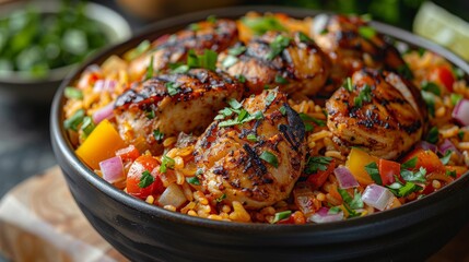 Arroz con Pollo (Colombian Style Chicken and Rice), competition-winning photography composition, presentation, studio lighting, Delicious Arroz con Pollo - Mouthwatering Colombian Chicken and Rice  