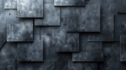 Dark metal background with squares.