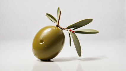 olive on white background - obrazy, fototapety, plakaty