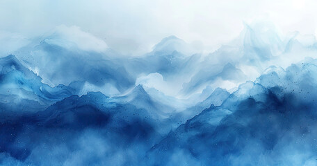 Abstract cloud and fog on dark blue background, smoke texture, sky banner template. Created with Ai