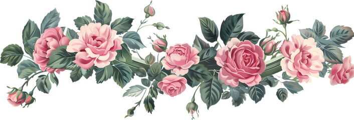  Bouquet of rose flowers transparent. 