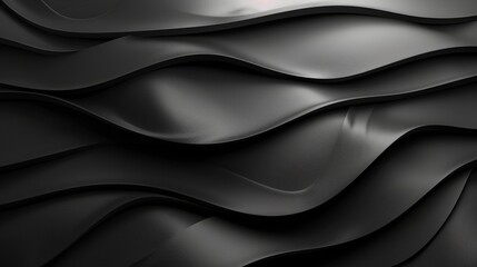 Fototapeta premium The image is a black and white abstract background with a wavy pattern. It could be used as a background for a website or app, or as a texture for a 3D model.