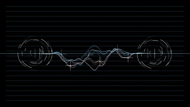 Data analysis. Futuristic screen. Quick analysis. Black background.