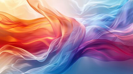 The image is a colorful abstract painting,It has a wave-like pattern