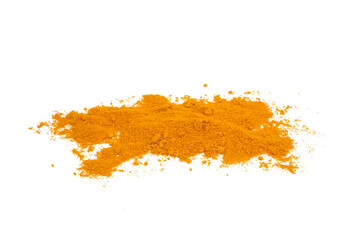 spreading out of turmeric powder isolated transparent