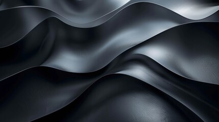 Obraz premium The image is a dark, abstract background with a wavy pattern. It could be used as a background for a website or app, or as a texture for a 3D model.