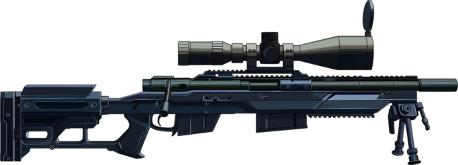 gun weapon rifle isolated on transparent.