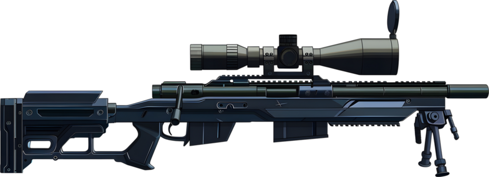 gun weapon rifle isolated on transparent.