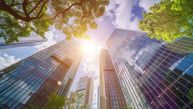 influence of environmental factors on corporate. seamless looping overlay 4k virtual video animation background