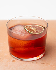 Craft Negroni Cocktail with Lime garnish