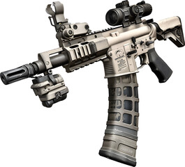 Gun weapon isolated transparent background.