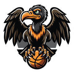 Obraz premium Cinereous Vulture mascot vector illustration on white background