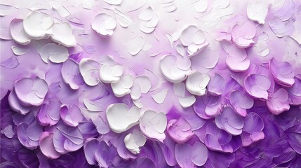 Obraz premium The beautiful oil painting of purple and white lilac flowers on white background. 