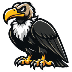 Obraz premium Cinereous Vulture mascot vector illustration on white background