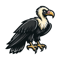 Fototapeta premium Cinereous Vulture mascot vector illustration on white background