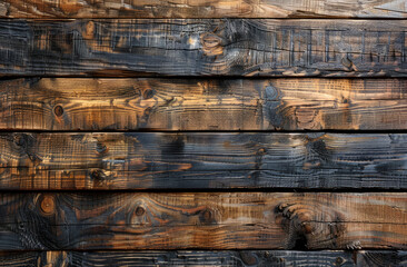  Black wooden background with burnt wood texture, ultra realistic photography in the style of unknown artist. Created with Ai