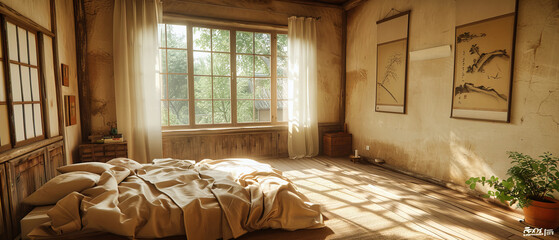 Spooky and Abandoned Bedroom with Vintage Charm and a Mysterious Atmosphere